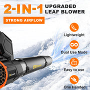 Gisam Rotatable Brushless Cordless Leaf Blower, 800000 RPM, 320 CFM, Handheld with Dual 21V 6.0Ah Batteries