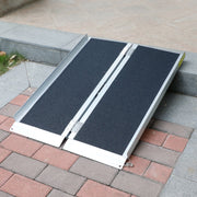 Mad Hornets Non-Skid Threshold Wheelchair Ramp, Portable Aluminum Folding, 3 Ft, Black
