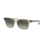 Ray-Ban Unisex Square Sunglasses, Transparent Grey Frame, Grey Gradient Lenses with 100% UV Protection, 51 mm