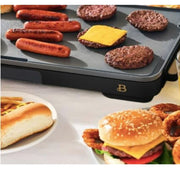 Beautiful 19977 XL Electric Griddle by Drew Barrymore, 12 in x 22 in, Quantum2 Non-Stick Coating, Black Sesame, 1500W, Adjustable Temperature Control