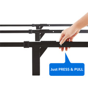 Mainstays Ardent Full 7in Metal Bed Frame, Heavy Duty Steel, Black, High Profile, Tool-Free Assembly