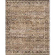 Berthmeer 8 x 10 Brown Vintage Oriental Area Rug, Traditional Distressed Design, Non Slip, Washable, Low Pile