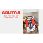 Gourmia 12 Cup One-Touch Drip Coffee Maker with Pause & Serve, Automatic Keep Warm Plate, Black Stainless Steel, GCM3282