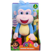 Spin Master Dora the Explorer Boots Interactive Singing Plush Toy with Banana Accessory, Blue and Cream, 13 in