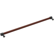 Signature Hardware Lazzara 24 Inch Center to Center Brown Leather Cabinet Hardware Pull Matte Black 954067-24