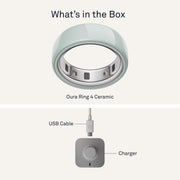 Oura Ring 4 Ceramic Tide Smart Health Tracker Ring, Water Resistant, Long Battery Life, Size 12, JZ90-57461-12