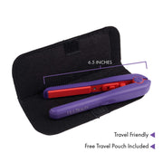 Kiss Products Professional Ceramic Mini Flat Iron, 1/2 Inch Plates, Fast Heating to 450F, Anti-Frizz Technology, Travel-Friendly Violet, HFIM050N