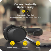 Jabra Evolve3 85 Wireless Over-Ear Headphones with Adaptive Active Noise Cancellation, Enhanced Spatial Sound, USB-C, Microsoft Teams Certified, Black