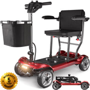 SACVON 985-Red Ultra Lightweight Mobility Scooter for Seniors, Red