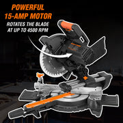 WEN 10-Inch Single Bevel Sliding Compound Miter Saw, 15-Amp Motor, 40-Tooth Carbide Blade, Laser Guide, Compact Design, MM1011T