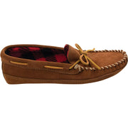 Minnetonka 773-12 Double-Bottom Fleece Slipper Mocs for Men, Size: 12M, Brown