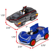 NKOK Sonic Transformed All-Stars Racing Pull Back Action Car Set, Sonic and Shadow, Blue and Black, 2-Pack