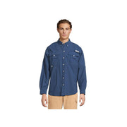Columbia Men's Bahama II Long Sleeve Shirt, Quick-Dry Nylon, UPF 30 Sun Protection, Carbon, Relaxed Fit, 1011621468XL