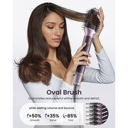 RACCOMB 5 in 1 Hot Air Styler Hair Styling Tool, Dual Voltage, Ionic Anti-Frizz, Purple, with Travel Bag, HH06-HB04PUEUS