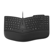Kensington Pro Fit Ergo KB675 EQ TKL Wired Keyboard, Ergonomic Curved Design, Programmable Keys, USB-A, Black, K75497NA