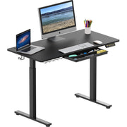SHW Electric Height Adjustable Standing Desk, 48 x 24 Inch Black, Programmable Digital Controller, Cable Management Tray