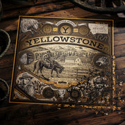 Theory11 Yellowstone Jigsaw Puzzle, 1,000 Pieces, Brown, Intermediate Skill Level, Gold Foil Accents, T11-YELSTONE-PUZZLE