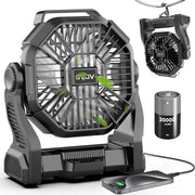 GVDV Camping Fan with LED Lantern, 20000mAh Portable Battery Operated Outdoor Fan