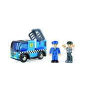 Hape Police Car with Siren, Multicolor 3-Piece Cops and Robbers Play Set, Ages 3+, E3738