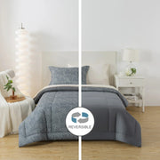 Mainstays MS5502263422-42 5-Piece Reversible Bed in a Bag with Laundry Tote, Gray Dots, Twin-XL