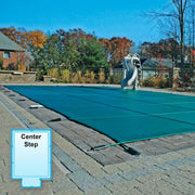 GLI Pool Products Secur-A-Pool 16 x 32 ft Rectangular Green Mesh Swimming Pool Safety Cover 20-1632RE-SAP-GRN