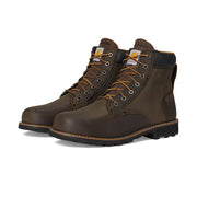 Carhartt Men's Frontier 6 Water Resistant Soft Toe Work Boots, Mossy Brown Leather, Slip Resistant, Size 11 W, FN6165-M