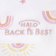 HALO 4506 Sleepsack Swaddle, 3-Way Adjustable Cotton Wearable Blanket, Sunshine Rainbows, Newborn Girls 0-3 Months