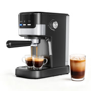 WiseStone Espresso Machine, 15 Bar Pressure, Milk Frother, Compact Stainless Steel Coffee Maker for Cappuccino and Latte, CM-8502