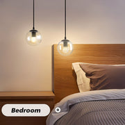 JOPESO Pendant Lighting Clear Globe Hanging Lamp Modern Kitchen
