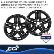 Coast to Coast IMP460BLK Impostor Wheel Skin, 17 in, 5 Split Spokes, Snap-On, Gloss Black, ABS Plastic, Set of 4