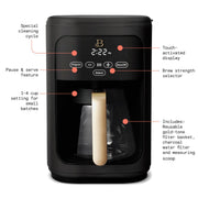 Beautiful CM1199-UL 14 Cup Touchscreen Coffee Maker, Black Sesame
