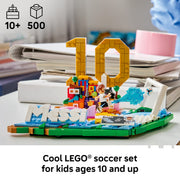 LEGO Editions Lionel Messi Soccer Highlights Building Set, 500 Pieces, Ages 10+, Multicolor, Collectible Soccer Gift with Plaque