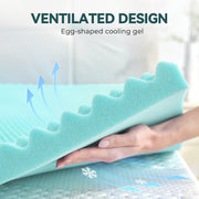 BDEUS 2 Inch Gel Cooling Memory Foam Mattress Topper, Twin Size