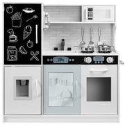 Best Choice Products Toy Kitchen Set, Pretend Play with 11 Accessories, Espresso Finish, Chalkboard Surface, Realistic Design, SKY6850