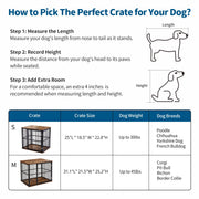 Made4Pets MAMT0191BN-M Heavy-Duty Dog Cage with Wooden Side End Table for Large Dogs 31.1