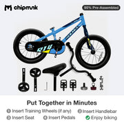 RoyalBaby Cycle Rocket 14 Inch Kids Bike, Carbon Steel Frame, Coaster Brake, Quick-Release Adjustments, Light Blue, RB14B-6.1B2