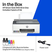 HP Smart Tank 5104 Wireless All-in-One Inkjet Printer w/Bonus Black Ink Bottle