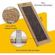 MBIGM Non-Slip Indoor Stair Treads, Soft Plush Carpet Step Covers, Brown, 8 in x 30 in, 15-Pack, MBIG12197