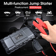 Pecham Car Jump Starter with Air Compressor, 3000A Peak Current, 150PSI Digital Tire Inflator, 12V Battery Jump Pack, LED Screen, 3-Mode 400-Lumen Flashlight, Dual USB Charging Ports, CC1334