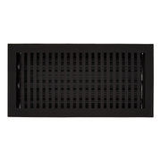 Modern Cast Iron Oversized Floor Register - Black Powder Coat - 6