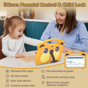 Wisairt AT71K Kids 7 inch 2GB+32GB Android 12 Tablet With Cartoon Silicone Case (Yellow)