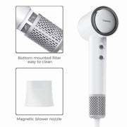 Tideway C02 Titanium High-Speed Hair Dryer, 110000 RPM Brushless Motor, Ionic Technology, 4 Heat Settings, Smart Thermo Control, Silver