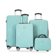 Tripcomp 4 Piece Suitcase Set, 14/20/24/28, Light Blue - Lightweight