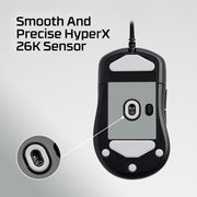 HyperX Pulsefire Saga Wired Gaming Mouse, Ergonomic Modular Design, Optical Tracking, 6 Buttons, Black