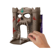 Mattel Masters of the Universe Battle for Eternia 2-in-1 Foldable Action Toy Playset with Castle Grayskull, Snake Mountain, and Exclusive Golden Armor Skeletor Figure JKN95