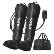 FitRx Recover Max Pro Full Leg Air Compression Massager with 3 Modes, Adjustable Pressure, Timer, Black, Includes Travel Case