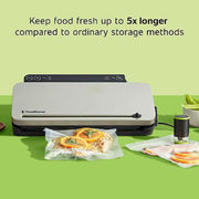 FoodSaver Premier Multi-Use Vacuum Sealer with Handheld Vacuum and Heat Sealer Combo, Stainless Steel, Built-In Roll Storage with Cutter, 4 Custom Settings, 2093601