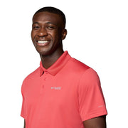Columbia PFG Solar Stream Short-Sleeve Polo for Men - Sunset Red - L