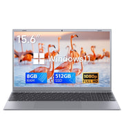 RNRUO ENVY15-512G 15.6 Inch 1080p FHD Laptop, Windows 11 Pro, 8GB RAM, 512GB SSD, Intel Pentium J3710, WiFi 5, Bluetooth 5.0