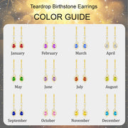 APSVO 18K Gold Plated Drop Earrings with April Birthstone CZ Crystal, Heart Shape, Hypoallergenic